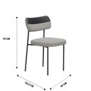 Ver imagem 3 de Kit 04 Cadeiras Sala de Jantar Lila com Encosto Couríssimo Preto Linho Cinza - Desk Design