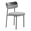 Ver imagem 4 de Kit 04 Cadeiras Sala de Jantar Lila com Encosto Couríssimo Preto Linho Cinza - Desk Design