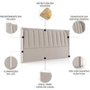 Ver imagem 3 de Cabeceira Cama Casal 140cm Luara Veludo Bege Z37 - Mpozenato