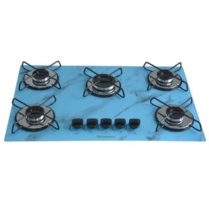 Cooktop 5bocas Ultra Chama 127/220v Marmo Azul