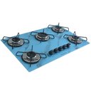 Ver imagem 2 de Cooktop 5bocas Ultra Chama 127/220v Marmo Azul