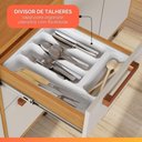Ver imagem 4 de Armário de Cozinha Completa 14 Portas 2 Gavetas Núbia Madeirado/Off White Madeirado/Off White