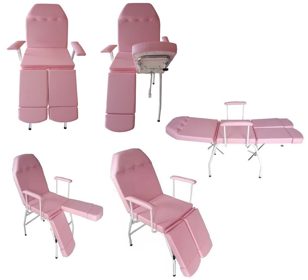 Cadeira Maca Podologia Suporta 150kg Mecânica Rosa Fiscomed Cadeira para Podologia - 2