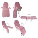 Ver imagem 2 de Cadeira Maca Podologia Suporta 150kg Mecânica Rosa Fiscomed Cadeira para Podologia