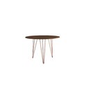Ver imagem 2 de Mesa de Jantar Redonda 90cm Amêndoa Clips 3 Pés com 4 Cadeiras Eames Eiffel Brancas Base Cobre Lindo