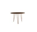Ver imagem 2 de Mesa de Jantar Redonda 90cm Amêndoa Clips 3 Pés com 4 Cadeiras Eames Eiffel Brancas Base Cobre Lindo