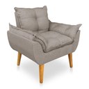 Ver imagem 6 de Kit 2 Poltronas Decorativa e Puff Opala Luxo Linho Cappuccino Dal Poz Estofados