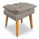 Ver imagem 4 de Kit 2 Poltronas Decorativa e Puff Opala Luxo Linho Cappuccino Dal Poz Estofados