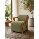 Ver imagem 1 de Poltrona Estofada em Bouclé Linha Hope Verde Oliva