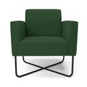 Ver imagem 3 de Kit 2 Poltronas Base X Industrial Preto Marisa Veludo Verde D03 - D'Rossi
