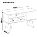 Ver imagem 4 de Rack Bancada para Tv 50 Pol 1p 120 Cm Cinamomo Off White Arly Cinamomo Off White