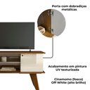 Ver imagem 5 de Rack Bancada para Tv 50 Pol 1p 120 Cm Cinamomo Off White Arly Cinamomo Off White