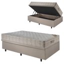 Ver imagem 1 de Base Box Baú 88x188 Linho com Colchão Airtech Ortobom Molas Ensacadas
