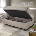 Ver imagem 3 de Base Box Baú 88x188 Linho com Colchão Airtech Ortobom Molas Ensacadas