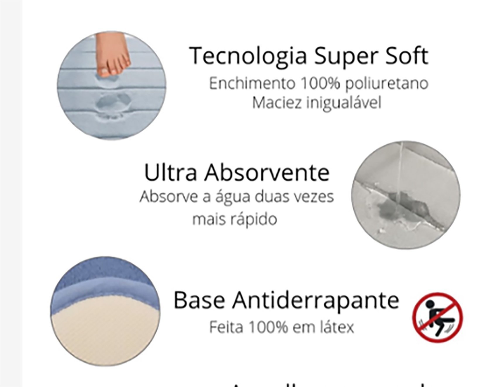 2 Tapetes Banheiro Antiderrapante Soft Macio Microfibra60x40:Cinza - 7