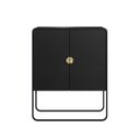 Ver imagem 1 de Conjunto Sala de Estar Buffet e Rack Estilo Orgânico Nero/Preto