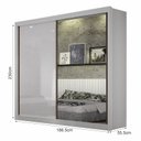 Ver imagem 2 de Guarda Roupa Solteiro Espelho 2 Portas Milano - Arbo Design