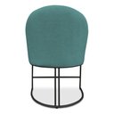 Ver imagem 2 de Kit 02 Cadeiras Poltrona de Jantar Bela Suede Azul Turquesa Base Metálica Industrial Preto