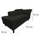 Ver mais imagens de Recamier Decorativo Divã Styllus Lado Direito Suede Preto