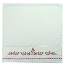 Ver imagem 2 de Jogo Kit de Toalhas Bordadas de Banho, Rosto e Mãos. Estampa: Ramos e Rosas. 3 Peças. Cor Branca