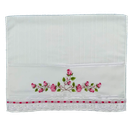 Ver imagem 3 de Jogo Kit de Toalhas Bordadas de Banho, Rosto e Mãos. Estampa: Ramos e Rosas. 3 Peças. Cor Branca