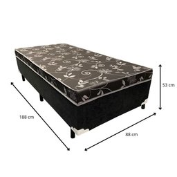Cama Box Solteiro Conjugado Ortopédico Sleep Black 88x188x53 - 2