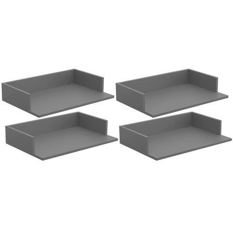 Kit 04 Suportes Suspensos para Micro-Ondas Forno 60x40 cm Class L03 Cinza - Lyam Lyam Decor