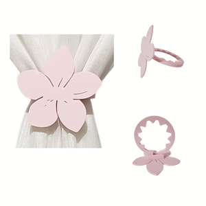 Prendedores de Cortina "flor" Rosa (kit com 2 Unidades)