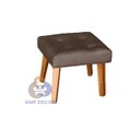 Ver imagem 1 de Puff Banqueta Decorativa Glamour Dubai com Pés Quadrado Marrom
