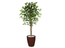 Ver imagem 1 de Planta Artificial Ficus Verde 1,50 kit + Vaso E. Marrom 30 cm