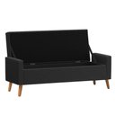 Ver imagem 3 de Recamier Bau Londres 1,40m Suede Preto - Clique Decor