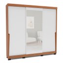 Ver imagem 2 de Roupeiro Porto 3 Portas de Correr com Espelho 217x213cm Freijó/Branco 240850