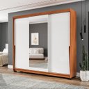 Ver imagem 1 de Roupeiro Porto 3 Portas de Correr com Espelho 217x213cm Freijó/Branco 240850
