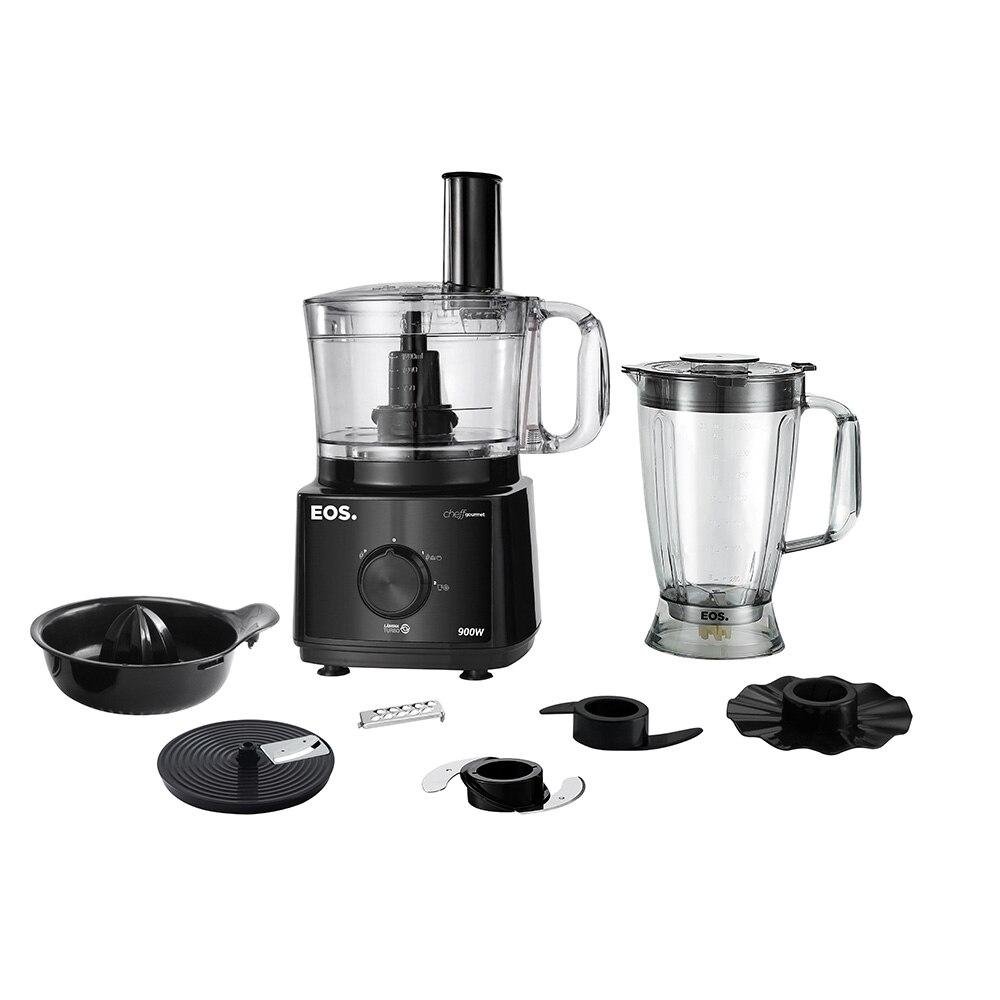 Processador de Alimentos Eos Multipro 7 em 1 900w Inox All Black Eps01p 220v