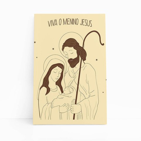 Quadro Viva o Menino Jesus Cristo Desenho Canvas 100x70cm