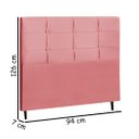 Ver imagem 2 de Cabeceira Estofada Box Solteiro Encosto para Cama Hylux 94x126 Rosa