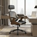 Ver imagem 2 de Cadeira de Escritório Giratória Office Iara Courino Preto - Sallar Home