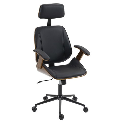 Cadeira de Escritório Giratória Office Iara Courino Preto - Sallar Home