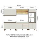 Ver imagem 3 de Cozinha Completa Madesa Reims 310001 com Armário e Balcão Branco Cor:Branco