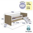 Ver imagem 2 de Cama Montessoriana Solteiro com Escada e Escorrega Aft010 Affetto Aveiro Oak Branco Completa Móveis