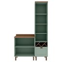 Ver imagem 4 de Conjunto de Banheiro Modulado 100% MDF Americano 2 Peças com Armário de Vidro Iluminata Verde/Mint/Ébano Fosco