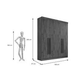 Guarda Roupa Solteiro 4 Portas 3 Gavetas Da Vinci Plus D'Doro Cinamomo - 3