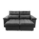 Ver imagem 3 de Sofá Retrátil Reclinável Verona 1,80m Suede Velut Cinza Molas Ensacadas - King House
