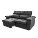 Ver imagem 4 de Sofá Retrátil Reclinável Verona 1,80m Suede Velut Cinza Molas Ensacadas - King House
