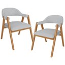 Ver imagem 1 de Kit 02 Cadeiras de Jantar e Estar Living Estofada Nadja L02 Linho Cinza - Lyam Decor