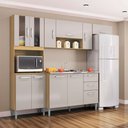 Ver imagem 2 de Cozinha com Balcão de Pia Lavínia Damasco Off White - Poquema