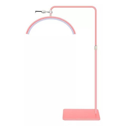 Luminaria Meia Lua Estetica Mesa Spa Arco 3 Tons Ajustavel Salao Beleza Limpeza de Pele Rosa