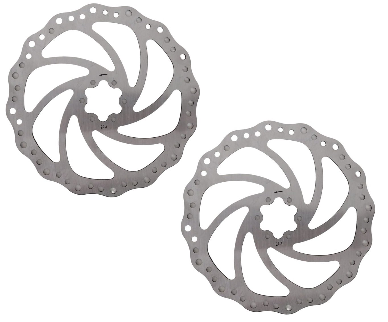 Par Disco Freio Rotor para Bike 203mm Alumínio 6 Parafusos - 1