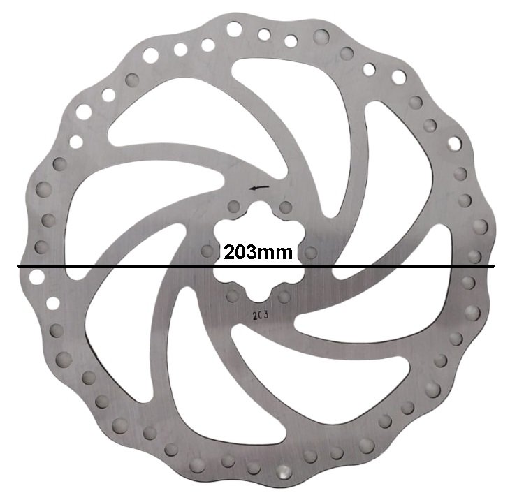 Par Disco Freio Rotor para Bike 203mm Alumínio 6 Parafusos - 3