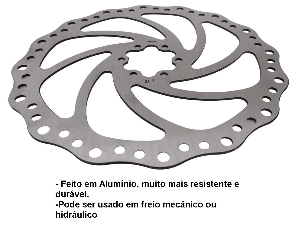 Par Disco Freio Rotor para Bike 203mm Alumínio 6 Parafusos - 2